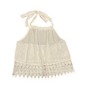 Papaya Halter Crop Top with Lace Trim Sz M